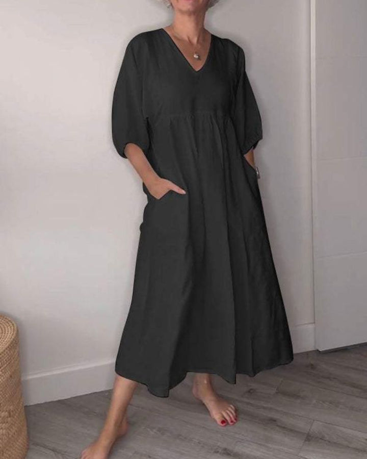 Nina - Ľanová Šaty pre Ženy Voľné
