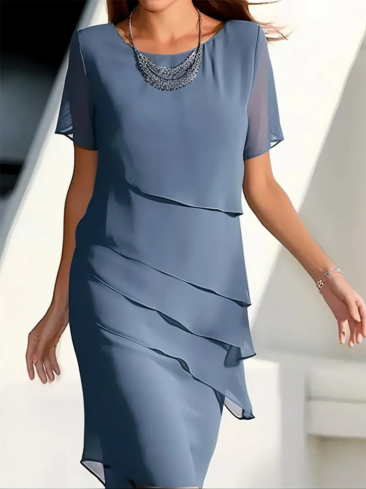 Nikki - Chiffon Midi Šaty pre Dámy Elegantné