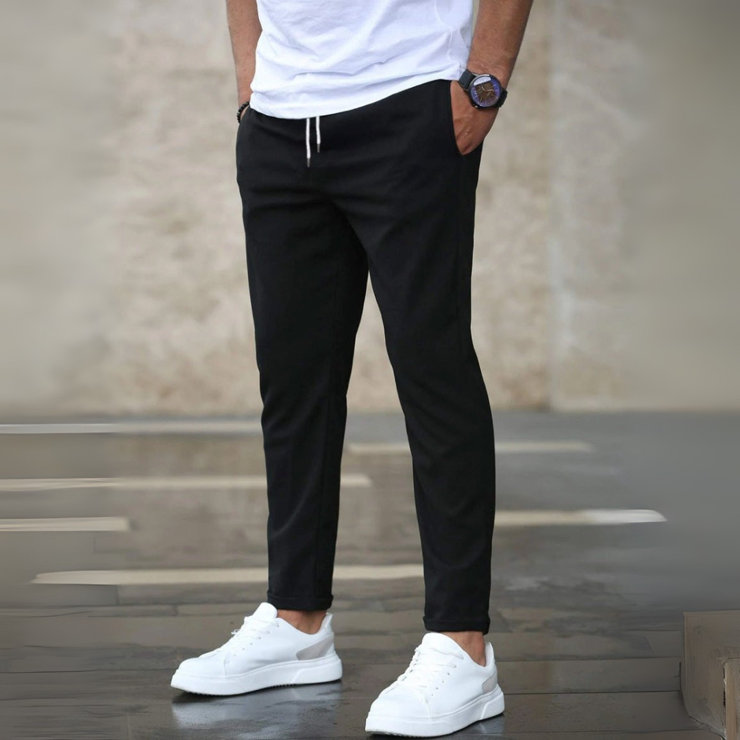 Miles - Nohavice So Šnúrkou Elastický Pás Slim Strih