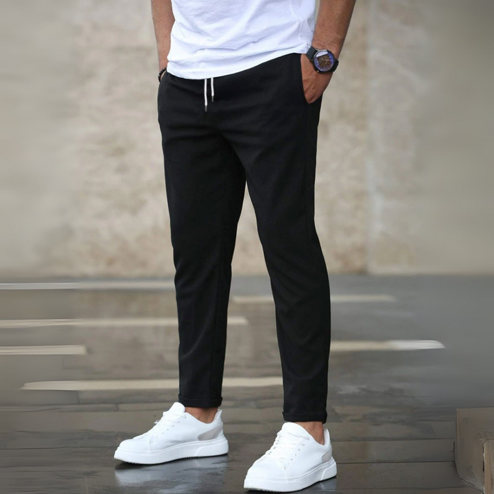 Miles - Nohavice So Šnúrkou Elastický Pás Slim Strih