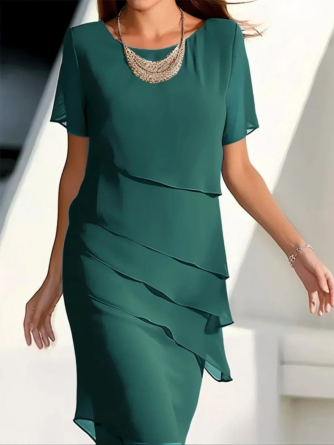 Nikki - Chiffon Midi Šaty pre Dámy Elegantné