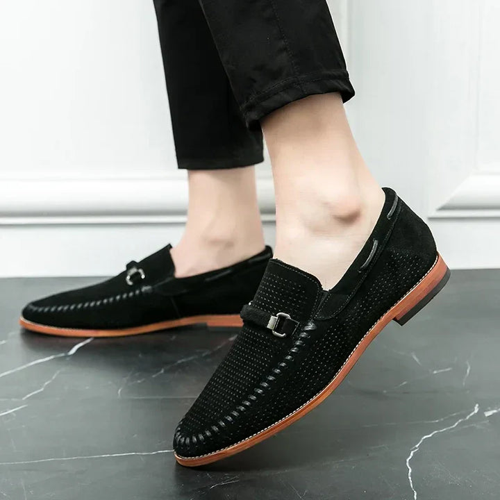 Dorian - Mokasíny Slip-On Perforovaný Dizajn Kovová Pracka