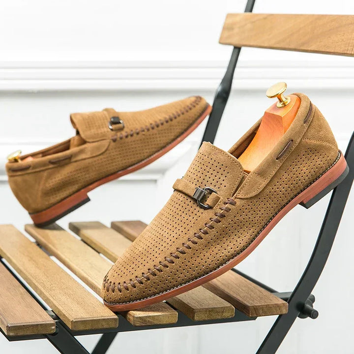 Dorian - Mokasíny Slip-On Perforovaný Dizajn Kovová Pracka