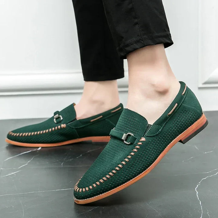 Dorian - Mokasíny Slip-On Perforovaný Dizajn Kovová Pracka