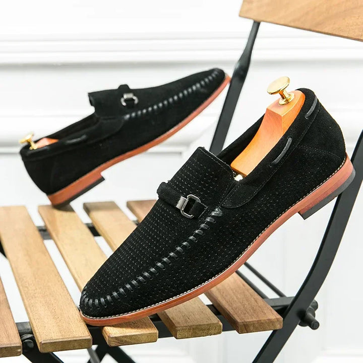 Dorian - Mokasíny Slip-On Perforovaný Dizajn Kovová Pracka