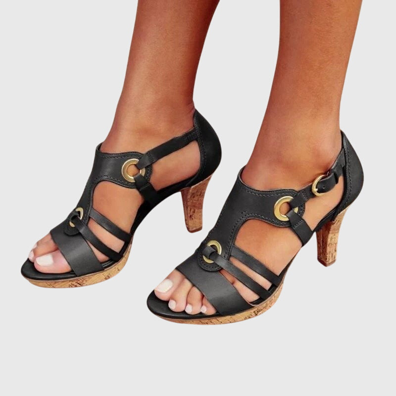 Taylor - Sandále Na Podpätku Remienky Otvorená Špička Elegantný Dizajn