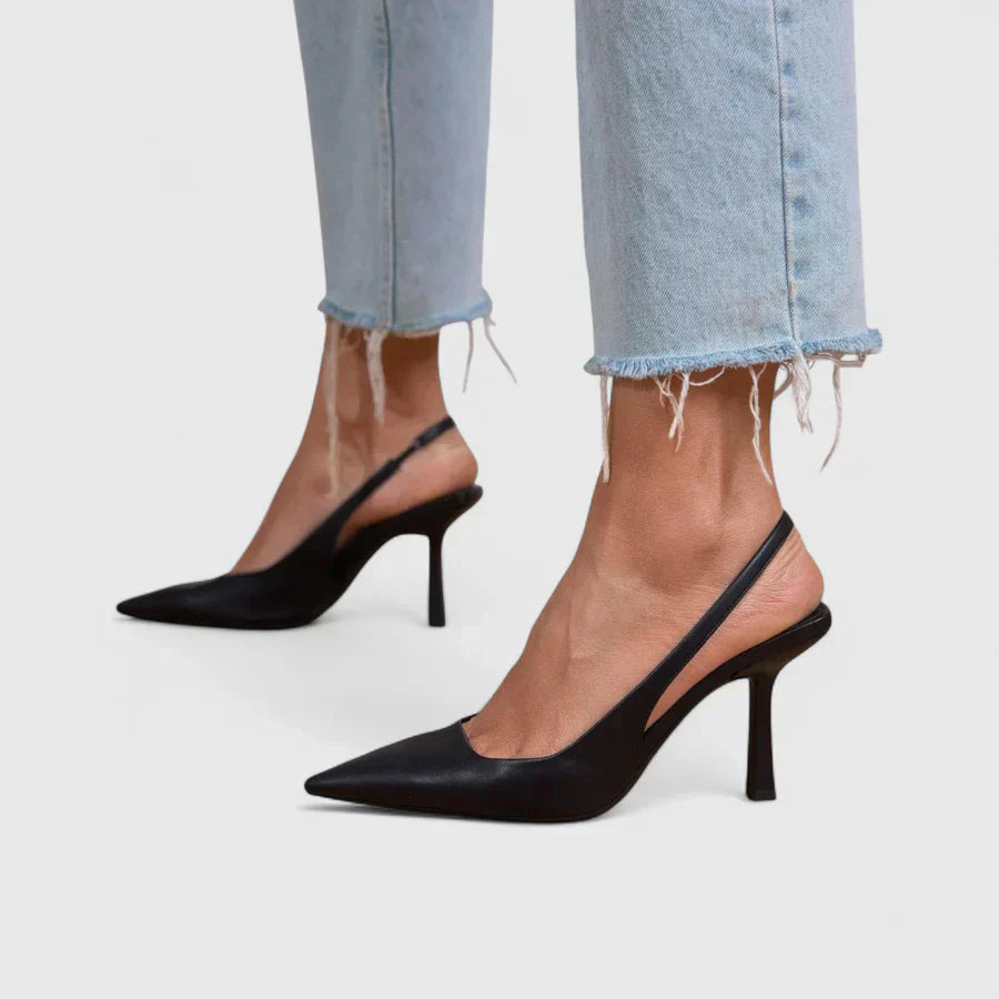 Quinn - Lodičky Na Podpätku Otvorená Päta Špicatá Špička Elegantný Dizajn