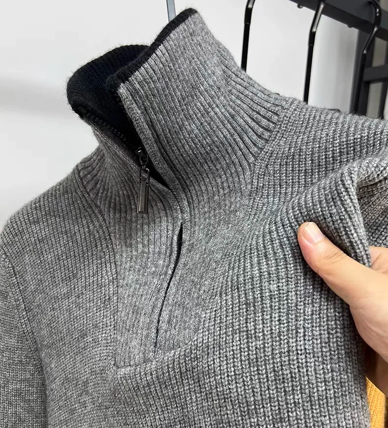 Harrison - Sveter Dlhý Rukáv Polovičný Zips Vysoký Golier