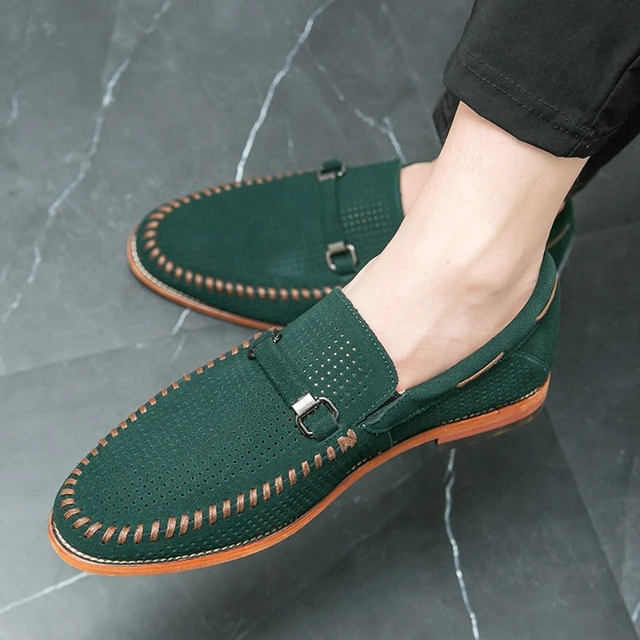 Dorian - Mokasíny Slip-On Perforovaný Dizajn Kovová Pracka