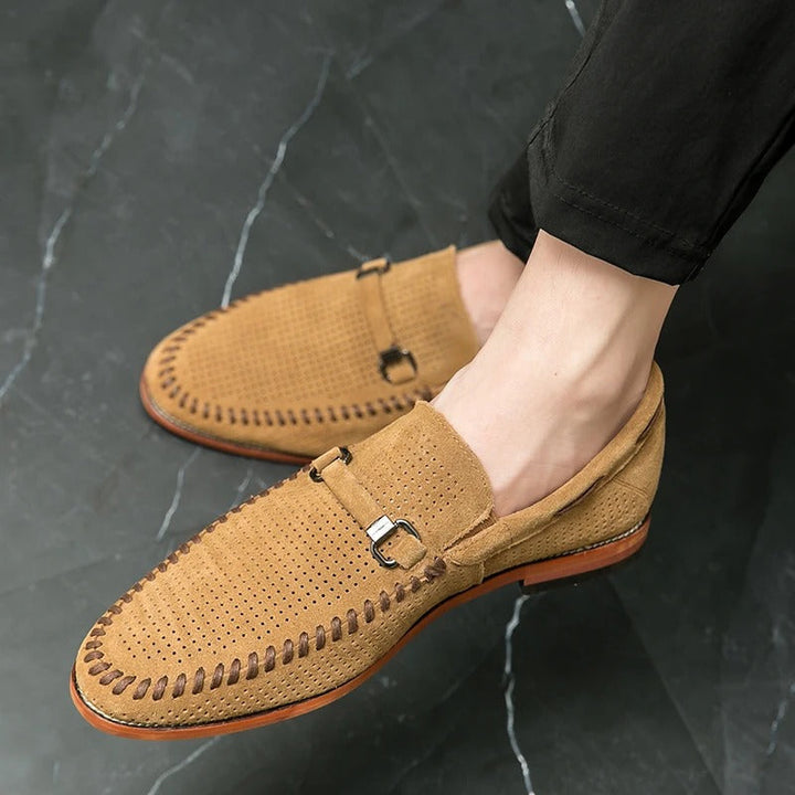 Dorian - Mokasíny Slip-On Perforovaný Dizajn Kovová Pracka