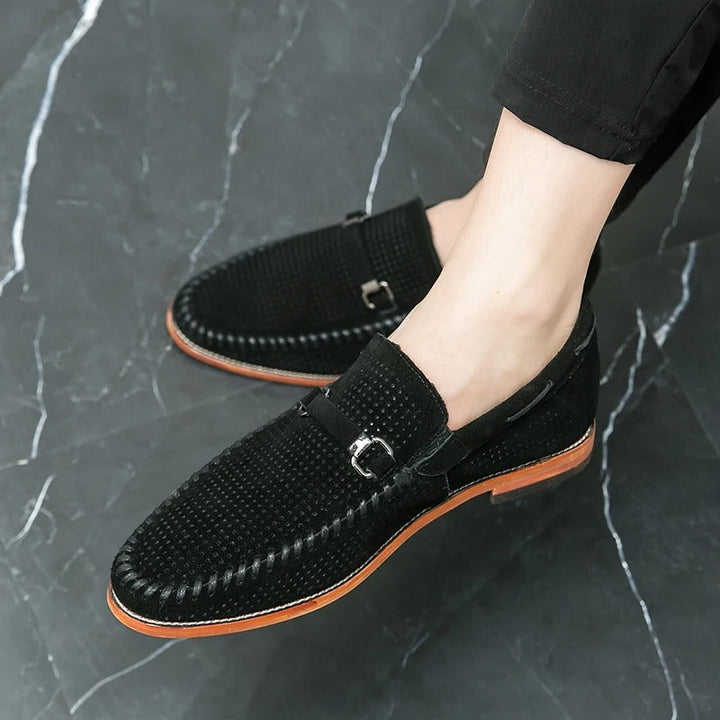 Dorian - Mokasíny Slip-On Perforovaný Dizajn Kovová Pracka