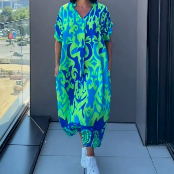 Noa - Kaftan Šaty pre Ženy Ľahké s Potlačou