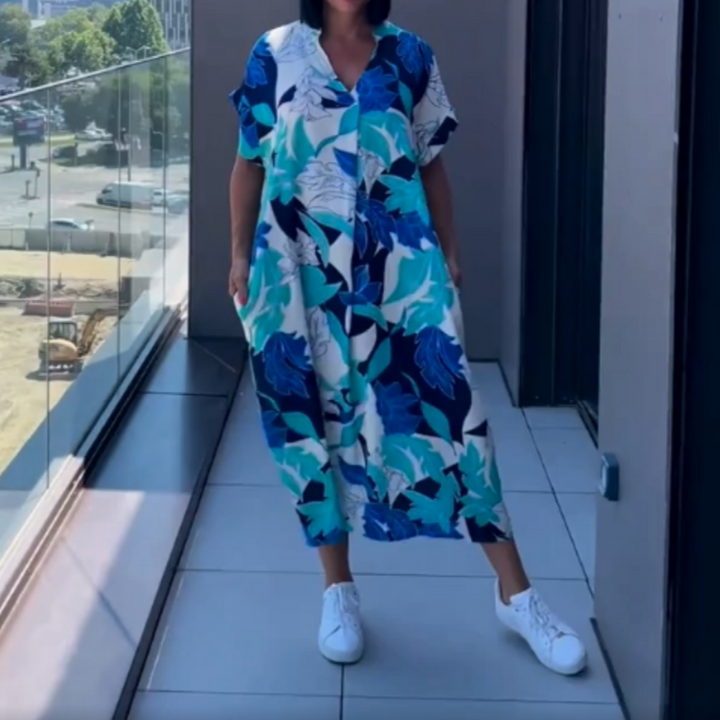 Noa - Kaftan Šaty pre Ženy Ľahké s Potlačou