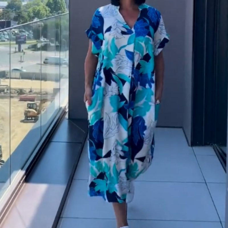 Noa - Kaftan Šaty pre Ženy Ľahké s Potlačou