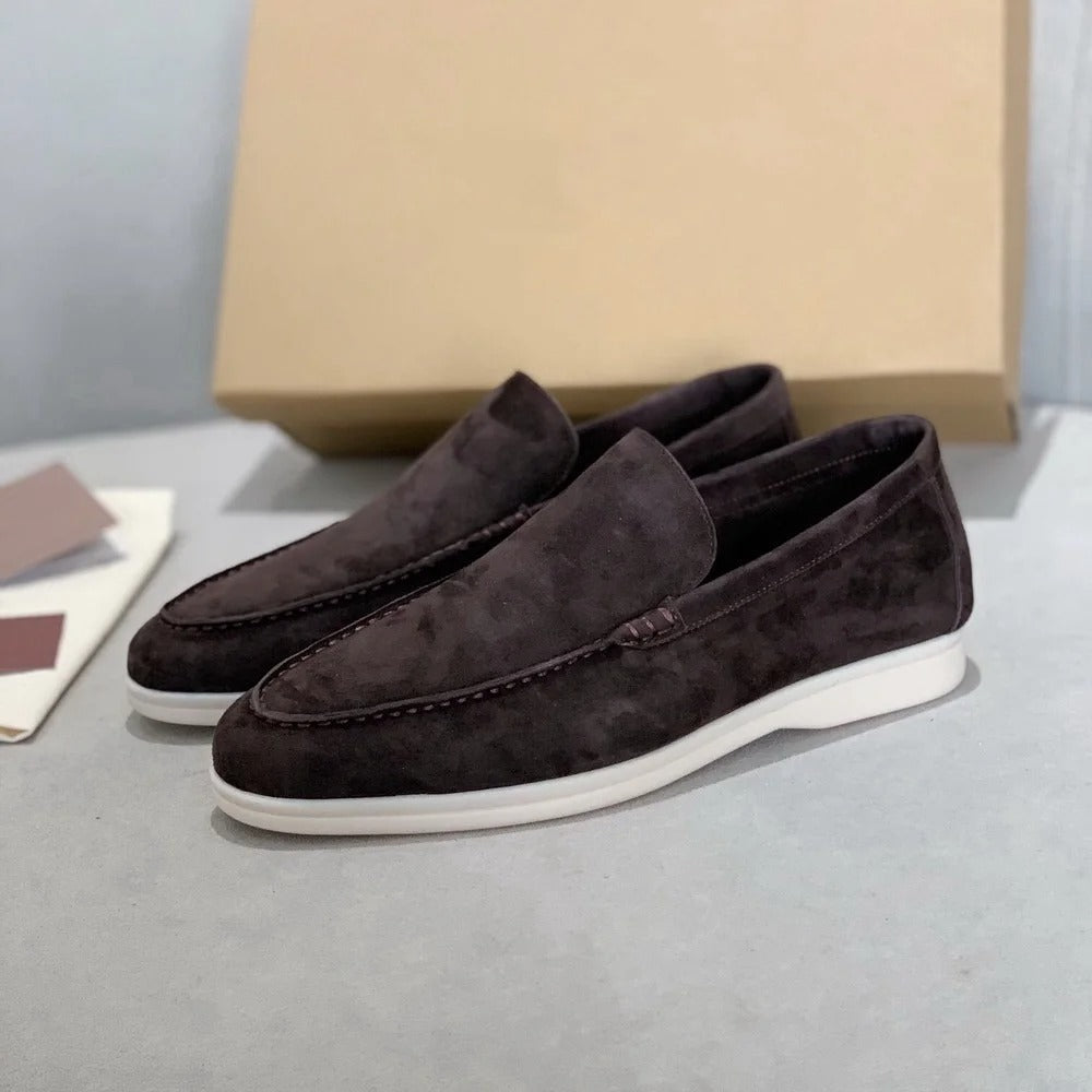 Spencer - Semišové Mokasíny Slip On Nízky Strih