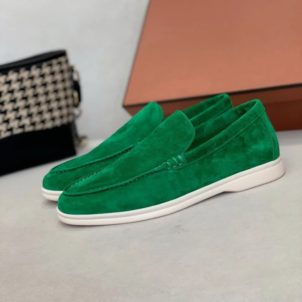 Spencer - Semišové Mokasíny Slip On Nízky Strih